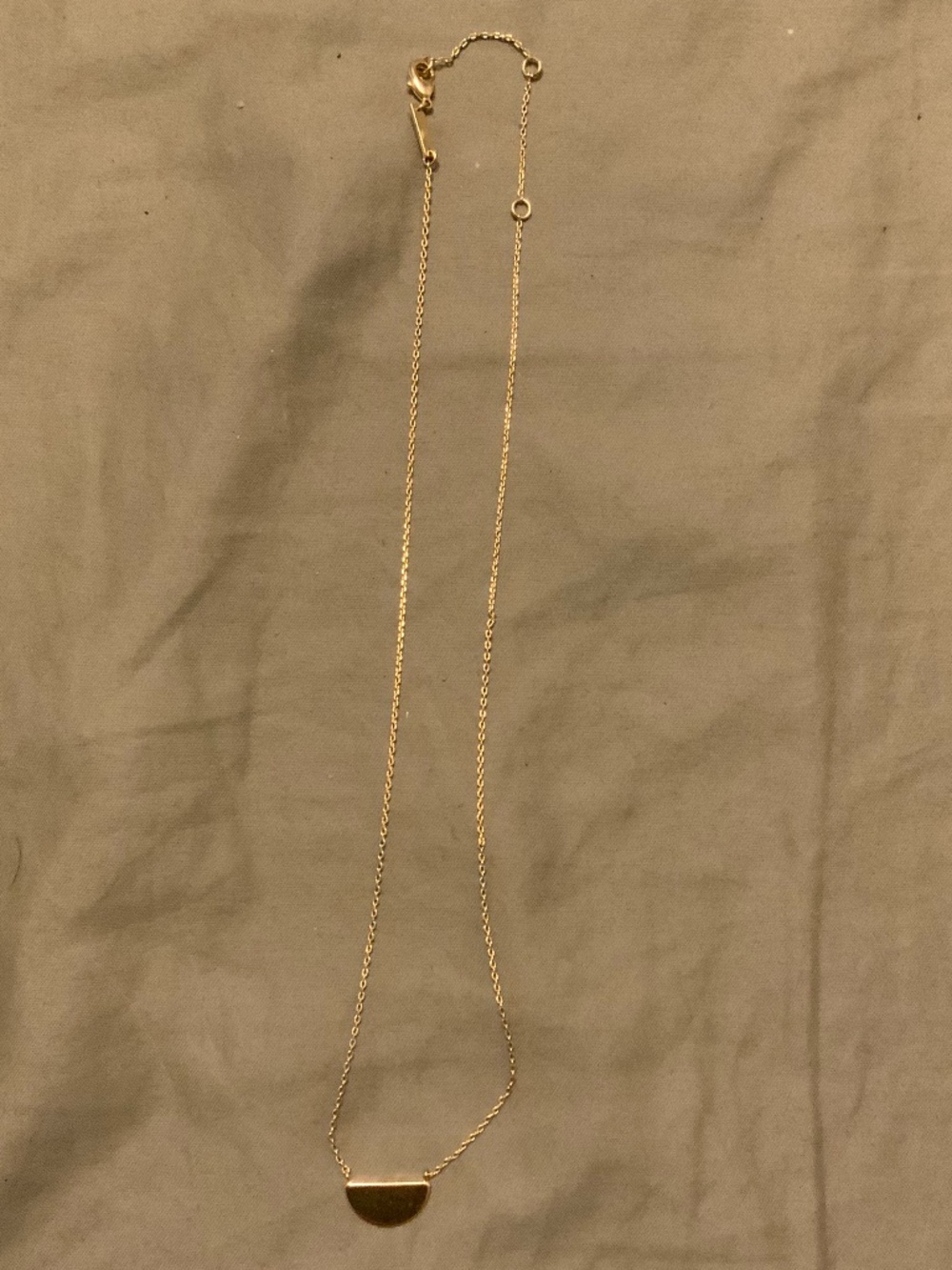 Minimalist Gold Half Moon Pendant Necklace